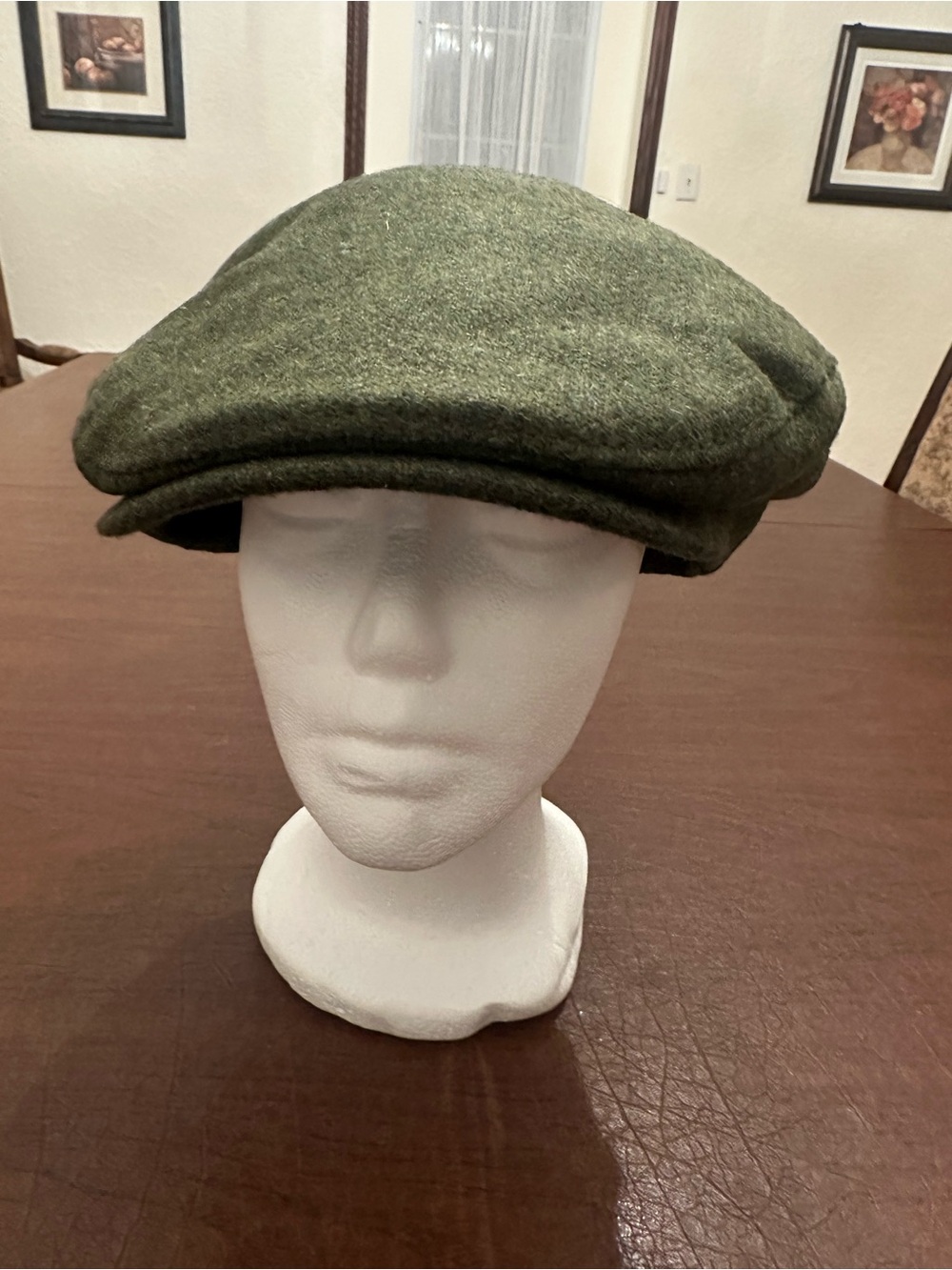 NWT XL Nens Mucros Weavers Olive Green Quilted-Lined Cap hat